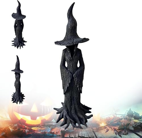 The Enchanting Witch Statue,The Guardian of Your Home, 12-inch Hand-Painted Enchanting Witch Statues, Witch Figurine Crafted Desktop Ornament, Halloween Decorations Indoor Ornament Figurine (30cm)