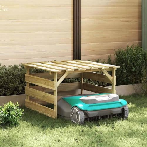 Garage pour robot tondeuse Marron 84 x 80 x 56 cm Pin imprégné , Maison & jardin , Pelouses & jardins , Vie en extérieur , Structures extérieures , Cabanes & abris de jardin, Marron, (Poids 13.9KG)
