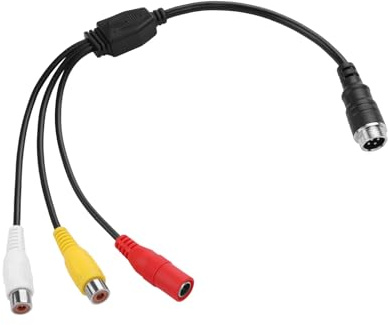 TIENFOKOTA Adattatore connettore AV DC M12 4 pin aviazione a RCA, cavo video adattatore monitor/telecamera (connettore femmina + connettore maschio aviazione a 4 pin, 2RCA+DC)