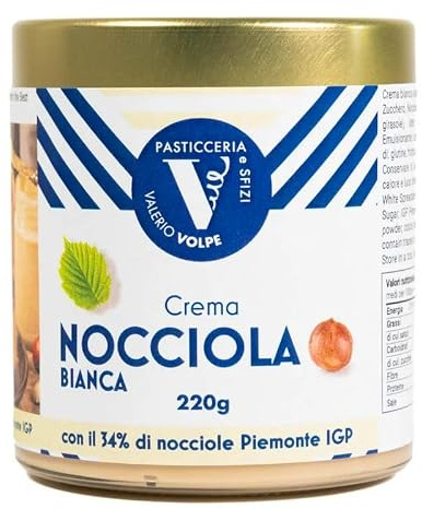 Crema Nocciola Bianca 220g - Spalmabile Artigianale Piemonte IGP