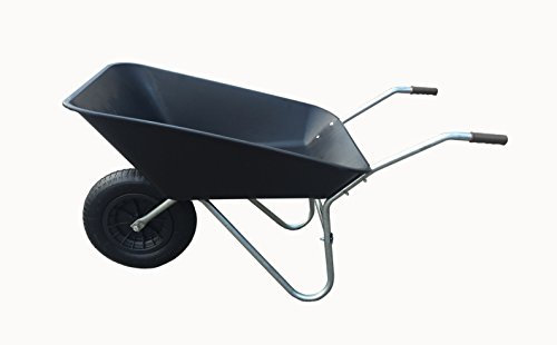 KetoPlastics 85L BLACK PLASTIC WHEELBARROW WITH BLACK PNEUMATIC WHEEL - EXCELLENT QUALITY