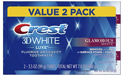 Crest Twin Pack 3D White Luxe Glamorous White Toothpaste, 3.5 Ounce each, 2 Pack