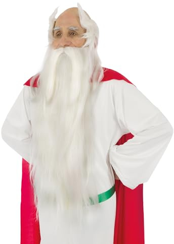 Chaks - Miraculix Perücke und Bart, Druiden Kostüm Accessoire | Offizielle Asterix Verkleidung, Set mit Perücke und Bart für Karneval und Comic Con
