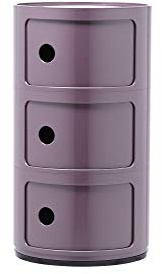Kartell Componibili Contenitore 3 Elementi, ABS, Base Tonda, Viola, 32 X 32 X 59 Cm