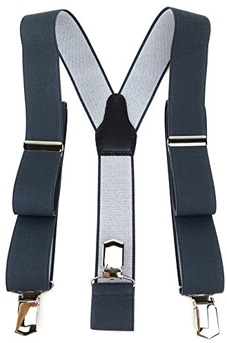 TigerTie Unisex Hosenträger in Y-Form mit 3 extra starken Clips - Farbe in einfarbig Uni - hochwertige Verarbeitung - Breite 35 mm