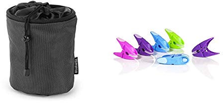 Brabantia Premium Peg Bag - Black & Minky Sure Grip Pegs - Pack of 24