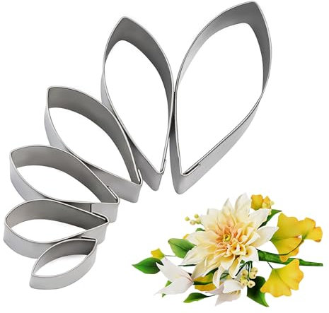 KALAIEN 6pcs/Set Dahlia Sugar Flower Cutter Set Fondant Cake Sugarcraft Decorating Tools