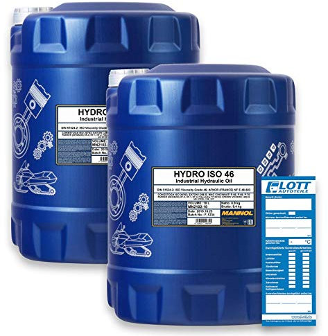 MANNOL 2X 10L ÖL Hydro ISO 46 HLP 46 Schmierstoff Hydrauliköl DIN51524