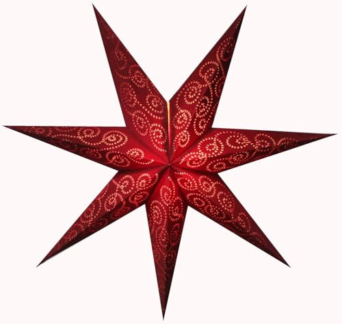 GURU SHOP Vikbar adventsbelyst pappersstjärna, julstjärna 60 cm - Simonides, stjärnfönsterdekoration