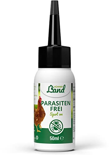 HÜHNER Land Parasiten Frei Spot On für Hühner 50ml – Milbenschutz & Parasitenabwehr mit Neemöl & Zitroneneukalyptus – Repellent zur Abwehr von Milben
