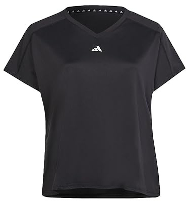 adidas Femme AEROREADY Train Essentials Minimal Branding V-Neck Tee, Black, S
