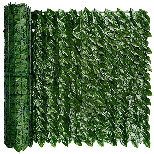 RAINCL Artificial Ivy Privacy Fence Screen - Perfect For Balcony, Chain Link Fence, And Garden Privacy Screens With Zip Ties For Outdoor Apartment Decor (Color : Green, Size : 1x7m)