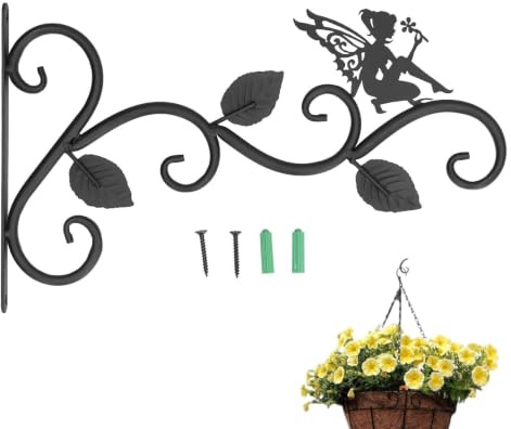 Cyrank Crochet de Plante Suspendu, Porte Plante Crochet de extérieur 12 Pouces mangeoire d'oiseaux Mural Suspendu Support Mur Pot Fleur Croch