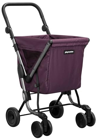 Playmarket We Go Premium. Carro de la Compra Ligero y Plegable. Textil Impermeable sostenible. Manillar Regulable y Ruedas traseras giratorias. Capacidad 55L