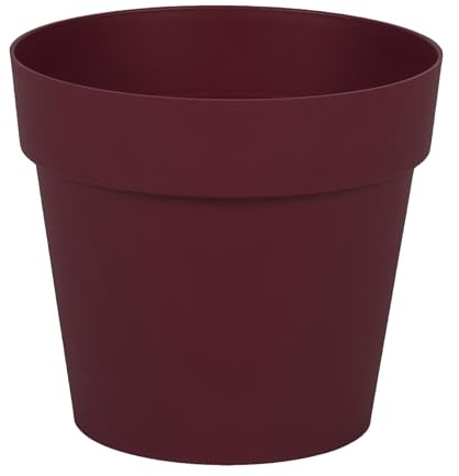 EDA - Blumentopf, rund, Toskana, Ø 15 cm, Volumen 1,6 l, Ø 15,3 x H 13,7 cm, Burgunderrot