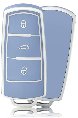 OFFCURVE Etui a Cle Voiture Coque Clé, Étui à Clés Couvre Clef Cache Clef Convient pour VW Volkswagen CC Passat B6 B7 3C CC GTI Alltrack Variant Magotan B5 Bora Cady Golf Jetta Polo Sharan