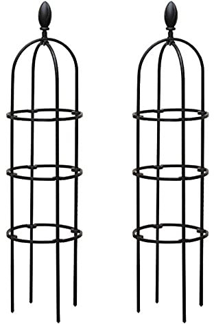 Arche de jardin Mariage Arche Treillis d'arc d'obélisque de jardin, support de fleur de treillis d'obélisque de tour de fer, cadre de support de plante en métal enduit de plastique antirouille pour p