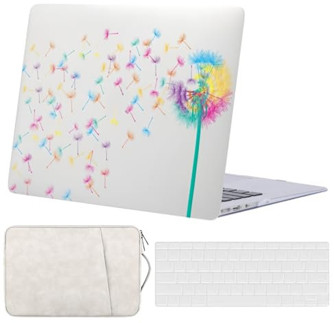 FFBOFFC Hülle Kompatibel mit MacBook Pro 13 Zoll 2012 2011 2010 2009 2008 Alte Version Modell A1278 mit CD-ROM, Plastik Hartschale Schutzhülle Case & Tasche & Tastaturabdeckung, Löwenzahn