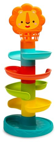 TOYZ - Spielzeug ab 18 Monate - Baby Ball Spiel - Bunte Kugelbahn, Rasselnde Bälle - Sensorik Spielzeug für Kleinkinder - Spielzeug Mädchen, Junge - Basketball mit Löwe
