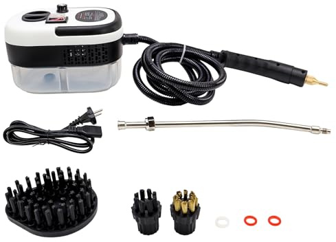 Dampfreiniger Handgerät, 2500W Hochdruck Handdampfreiniger mit 6 Einstellbare Geschwindigkeiten, Tragbarer Dampf Reiniger für Küche, Boden, Teppich, Auto (Weiß)