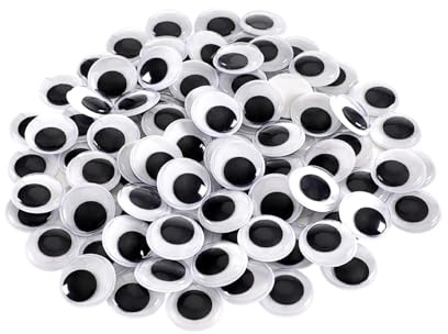 Ymxil 100Stk Wackelaugen Selbstklebend Groß, 20mm Bastelaugen Selbstklebend Klebeaugen Schwarz Weiße Glubschaugen Kulleraugen Augen zum Basteln DIY Handwerk Deko