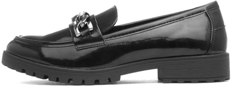 Cushion Walk Ruby Womens Black Patent Loafer - Size 6 UK - Black