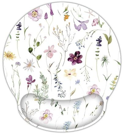 AOKSUNOVA Ergonomisches Mauspad Mousepad mit Handauflage Mouse Pad Blume | Ergonomisches Mauspad mit Memory Schaum Handauflage,Komfortable Handgelenkstütze,Rutschfeste Basis für Büro und Gaming
