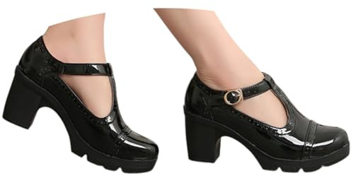 Generisch Dirndl, scarpe da donna con tacchi alti, scarpe da ballo tradizionali, eleganti, scarpe da sposa, scarpe da ballo Dirndl, colore nero, 40