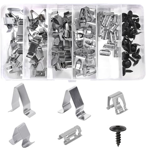 Auto Befestigung Clips Metall, 120 Stück Auto Innenverkleidung Befestigungs Metall Clips, Auto Federclips Autos Vorne Konsole Befestigungs Klammern Türverkleidung Clip Set