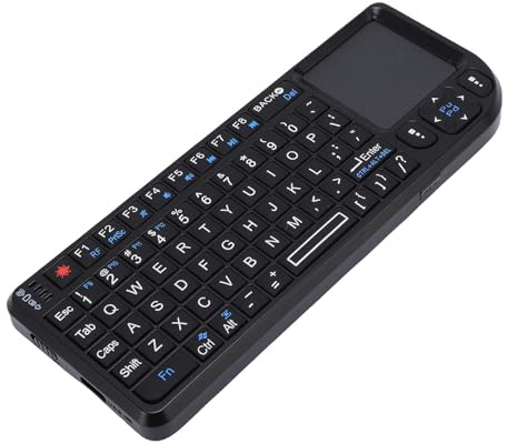 Qudinip Tastiera Touchpad, Tastiera Sottile Portatile Wireless Ricaricabile con Retroilluminazione per PC PS, Segnale Forte a 2,4 GHz Senza Ritardo
