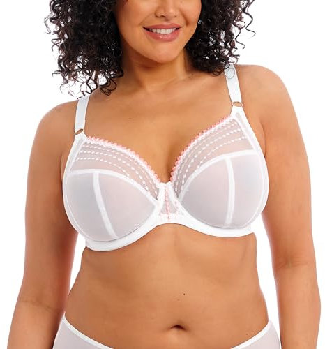 Elomi Women's Plus Size Matilda Underwire Plunge Bra, White, 36GG