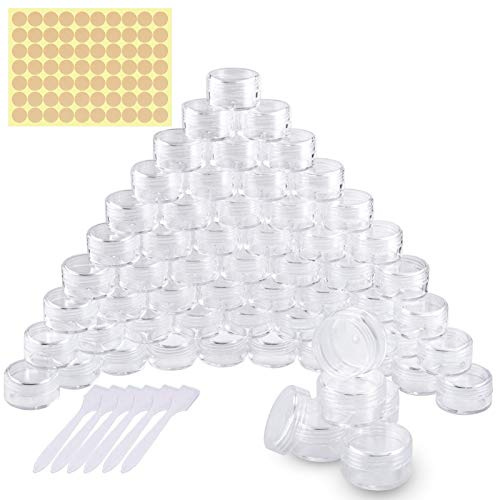 60 Stück Döschen, Cremedose Leer Tiegel Mini Cremedöschen mit Schraubverschluss für Nailart Lippenbalsam Creme, 5g 5ml Transparent