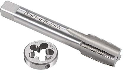 sourcing map 5/8-18 UNF Gewindeschneider-Set, Maschinengewindebohrer & Rundgewindebohrer, Rechtshänder, Hochgeschwindigkeitsstahlgewinde-Reparatur-Gewindeschneidwerkzeuge