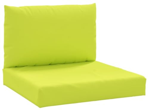 vidaXL Palettenkissen 2-TLG., Palettenauflage für Europaletten, Palettenpolster Palettensofa Outdoor Indoor, Sitzkissen Rückenkissen, Hellgrün Oxford-Gewebe