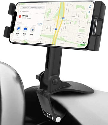 Oilcan KFZ Clip Handyhalter Tablet Autohalterung, Armaturenbrett Sonnenblende Rückspiegel Auto Handy Halter mit Einstellbarer Federclip für iPhone 13 Pro Max, iPad, Galaxy, LG usw (4-12.9)