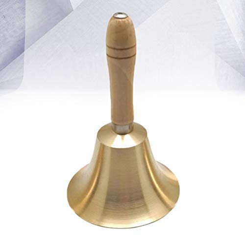 Zerodeko Kupferne Handglocke Mit Holzgriff Durchmesser Für Abendessen Partys Restaurant Anruf Serviceglocke Weihnachtsdekoration