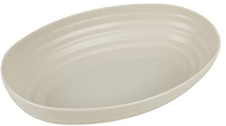 Cofan Fuente Ovalada Estilo Japonés | En color Beige | Medida: 24 x 16 x 5,5 cm | Venta Unitaria