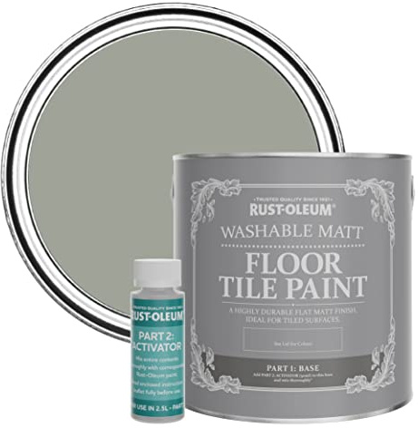 Rust-Oleum Green Washable Matt Floor Tile Paint - Tea Leaf 2.5L