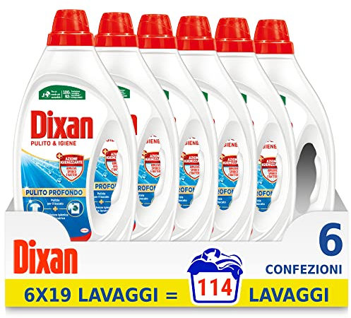 Dixan Detergente Lavadora Líquido Higiene, Paquete de 114 lavados