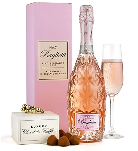 Thornton & France Sparkling Wine & Chocolates Gift Set For Her Rose Wine | Rose Wine, Chocolate Truffles, Pink Gift Box, Birthday Gift