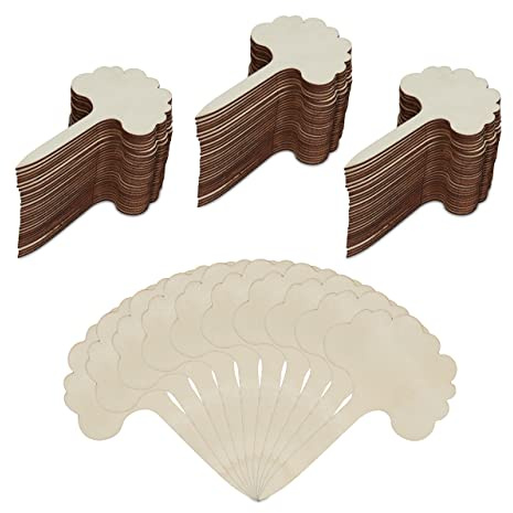 Relaxdays Pflanzenstecker, 100er Set, Garten & Kräuterbeet, Pflanzenschilder zum Beschriften, HB: 10 x 6 cm, Holz, Natur