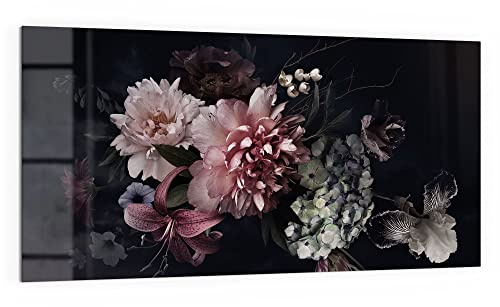 DEQORI Küchenrückwand Glas | Motiv Blühende Pracht | 100x50 cm | Bad- oder Herd-Rückwand | Herdblende Spritzschutz für Küche & Badezimmer | moderne Deko für Fliesenspiegel