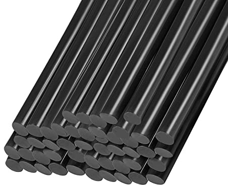 Rebower Heißklebestifte Mini Kleber Heißklebepistolen Stifte [für Kunst Handwerk Basteln Karte Herstellung] - 0.27 x 4/Schwarz/50Stk