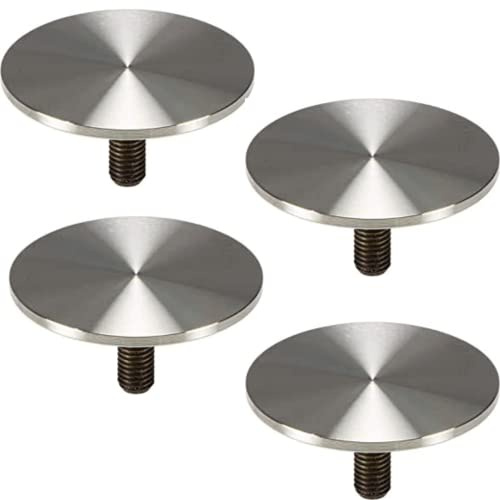 Gedotec Adattatore per piano in vetro piastra di montaggio in vetro in acciaio inox con filettatura M10 per gambe e piedi del tavolo Ø 60 mm - H10752 | acciaio inox spazzolato opaco