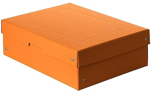Original Falken PureBox Pastell. Made in Germany. 100 mm hoch DIN A4 orange. Aufbewahrungsbox mit Deckel aus stabilem Karton Vegan Geschenkbox Transportbox Schachtel Allzweckbox