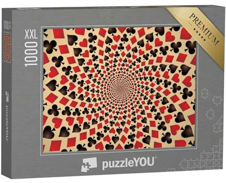 Puzzle 1000 Teile XXL „Vektor-Illustration: Spirale aus Spielkarten“