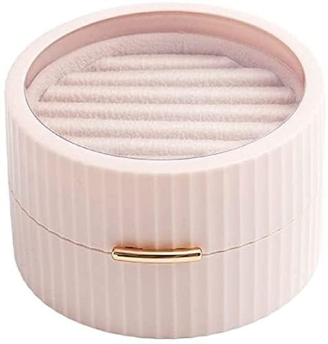 Schmuckbox Ohrringbox Schmuckschatulle mit durchsichtigem Fenster, Schmuckschatulle, tragbar, für Reisen, Schmuckschatulle, kleine Schmuck-Aufbewahrungsbox, geeignet für Mädchen und Damen Schmuckaufbe