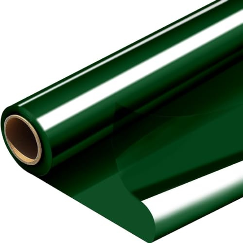 YSTrillion Cellophan Geschenkpapier Rolle,30M x 40Cm Grün Transparent Zellophanrolle Zellophan Rolle für Geschenkkörbe,Floristen,Snack,Blumenstrauß,Obst,Kunst,Party