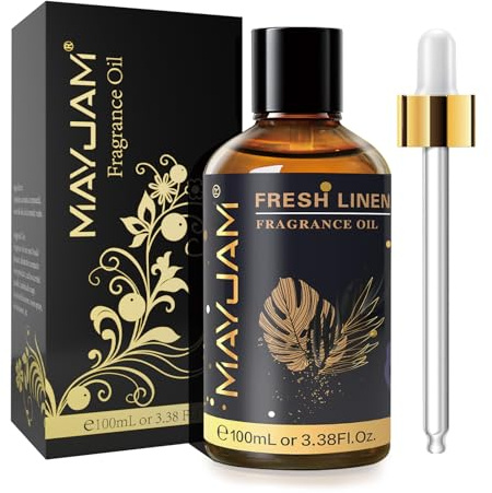 MAYJAM Frische Leinen Duftöl 100ML für ätherische Öle Diffusor | Frische Leinenö für Luftbefeuchter, DIY, Aromatherapie, Haus, Ölbrenner