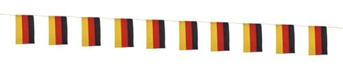 BURI Banderines de Alemania 3 m, 10 banderas, guirnalda de fiesta, guirnalda festiva, guirnalda decorativa, cadena de bandera, cadena de bandera, cadena decorativa, guirnalda de fútbol, artículo para